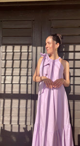 Lilac Shoulder Tie Dress