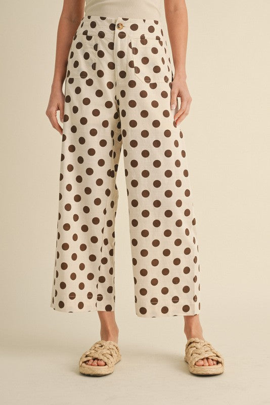 Polka Breeze Wide-Leg Pants