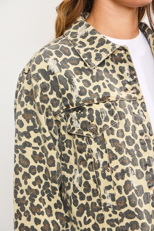 Leopard Denim Jacket