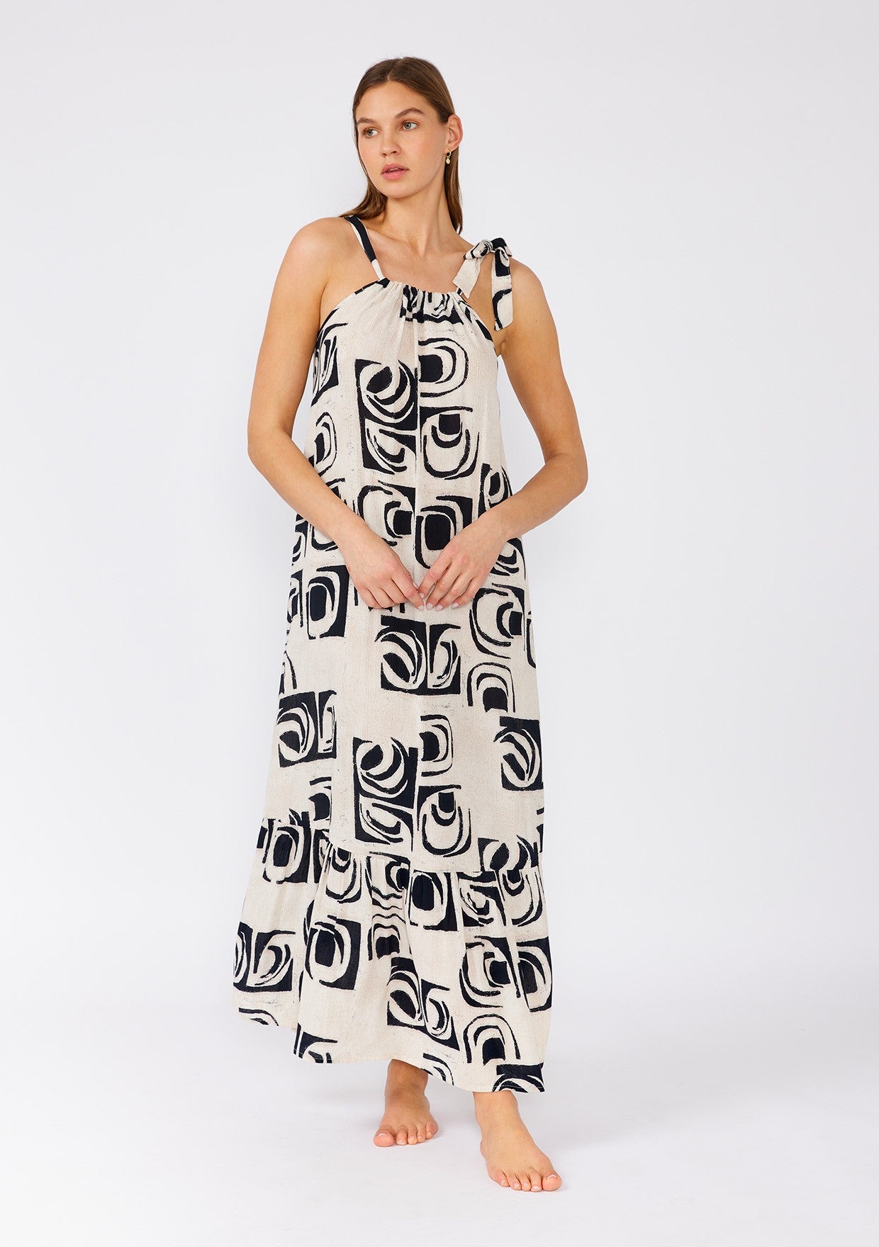 Abstract Print Maxi Dress