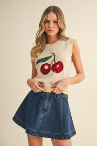 Cherry Pop Knit Vest