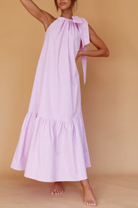 Lilac Shoulder Tie Dress