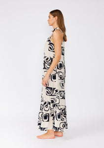 Abstract Print Maxi Dress