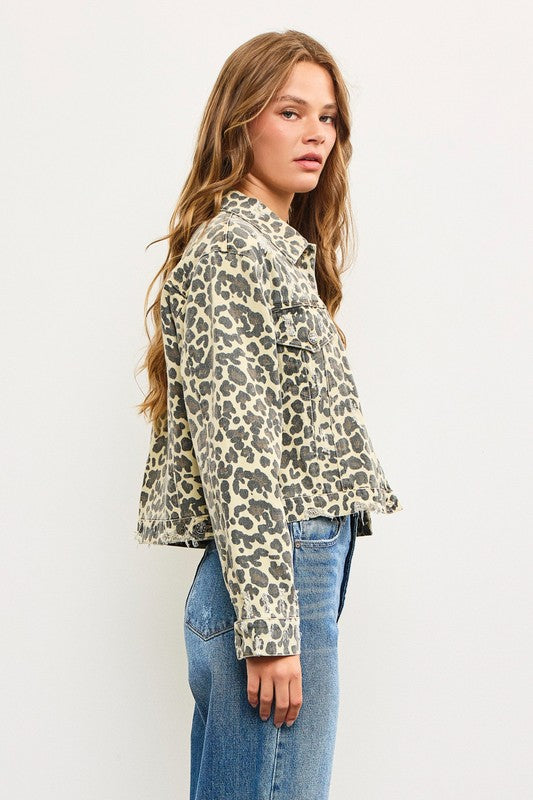 Leopard Denim Jacket