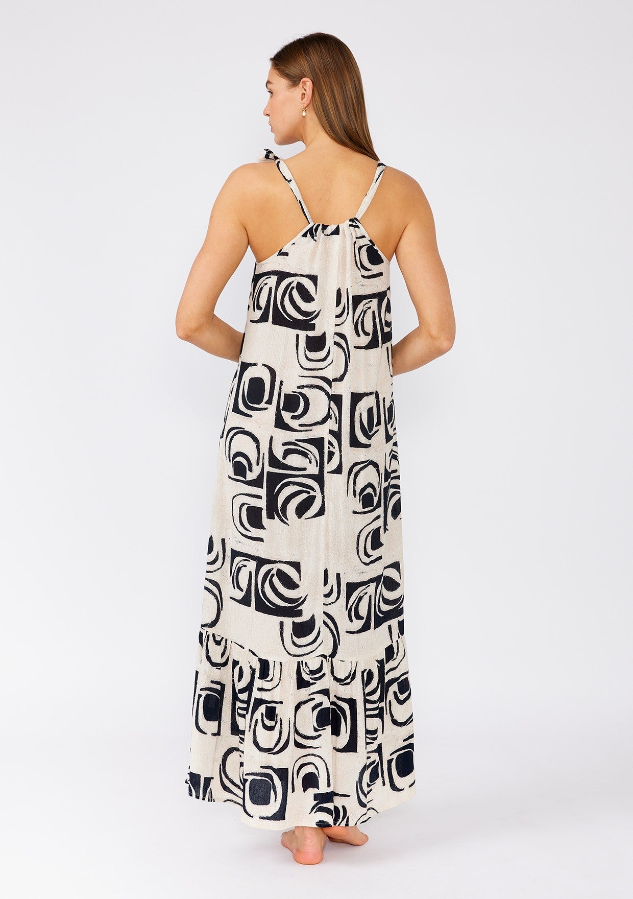 Abstract Print Maxi Dress