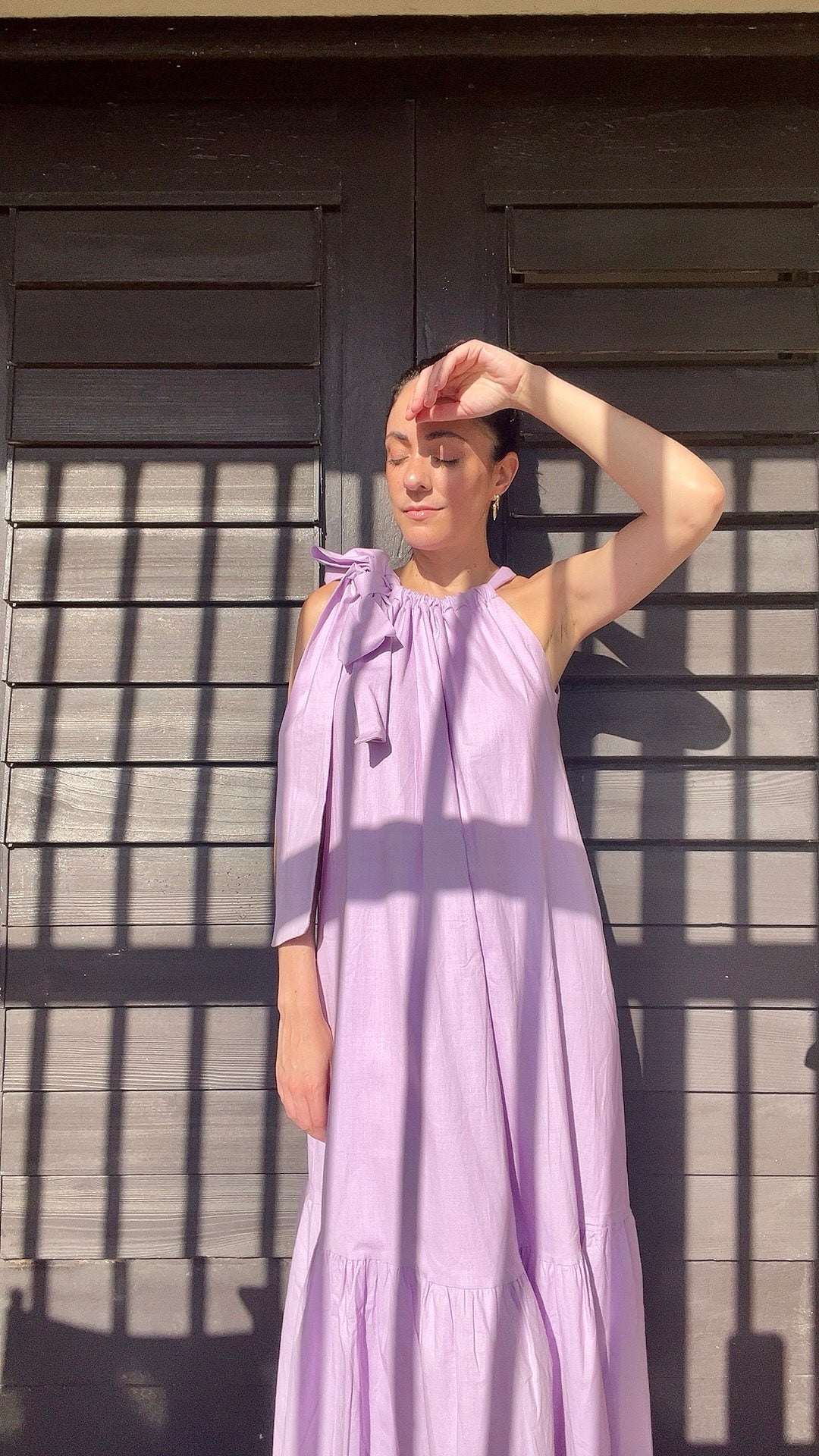 Lilac Shoulder Tie Dress