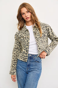 Leopard Denim Jacket