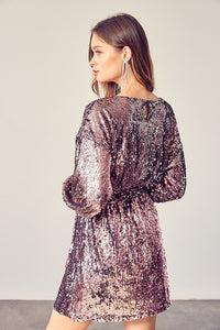 Pink Holiday Sequin Dress