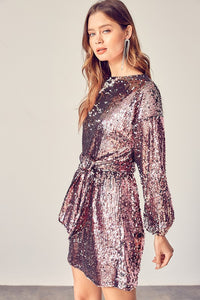 Pink Holiday Sequin Dress