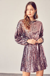 Pink Holiday Sequin Dress